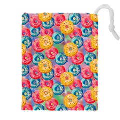 Multicolored Donuts Drawstring Pouch (4xl) by SychEva