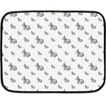 Grey Unicorn Sketchy Style Motif Drawing Pattern Fleece Blanket (Mini) 35 x27  Blanket