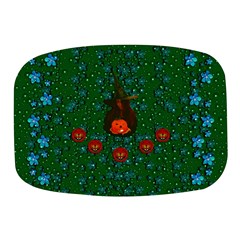 Halloween Pumkin Lady In The Rain Mini Square Pill Box by pepitasart