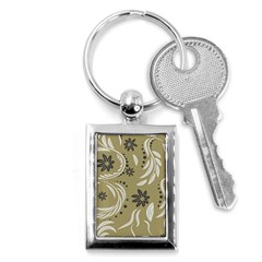 Folk Flowers Pattern Floral Surface Design Seamless Pattern Key Chain (rectangle) by Eskimos