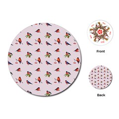 Bullfinches Sit On Branches Playing Cards Single Design (round) by SychEva