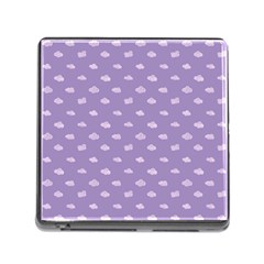 Pink Clouds On Purple Background Memory Card Reader (square 5 Slot) by SychEva