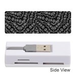 Black And White Modern Intricate Ornate Pattern Memory Card Reader (Stick) Front