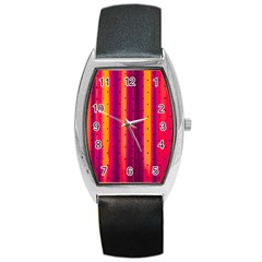 Warped Stripy Dots Barrel Style Metal Watch by essentialimage365