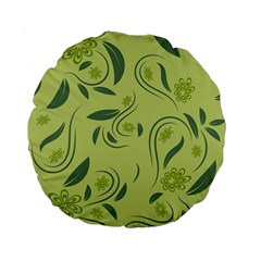 Folk Flowers Print Floral Pattern Ethnic Art Standard 15  Premium Flano Round Cushions by Eskimos