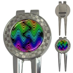 Abstract Rainbow Curves Pattern 3-in-1 Golf Divots by Casemiro
