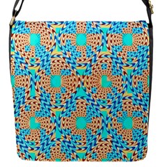 Illusion Waves Pattern Flap Closure Messenger Bag (s) by Sparkle