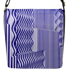 Illusion Waves Pattern Flap Closure Messenger Bag (s) by Sparkle