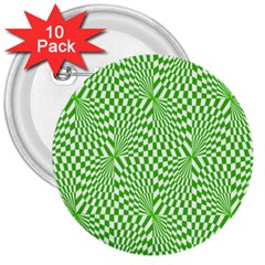Illusion Waves Pattern 3  Buttons (10 Pack)  by Sparkle