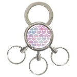 Multicolored Hearts 3-Ring Key Chain Front