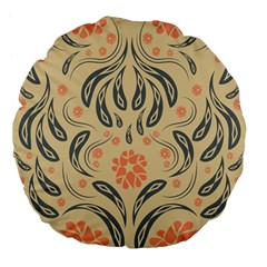 Folk Flowers Print Floral Pattern Ethnic Art Large 18  Premium Flano Round Cushions by Eskimos