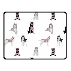 Husky Dogs With Sparkles Fleece Blanket (small) by SychEva