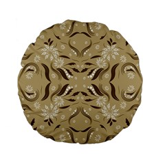 Folk Flowers Print Floral Pattern Ethnic Art Standard 15  Premium Flano Round Cushions by Eskimos