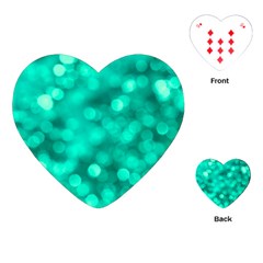 Light Reflections Abstract No9 Turquoise Playing Cards Single Design (heart) by DimitriosArt