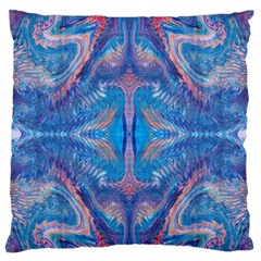 Blue Repeats Large Flano Cushion Case (two Sides) by kaleidomarblingart