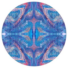 Blue Repeats Round Trivet by kaleidomarblingart
