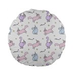 Unicorn Cats Pattern 2 Standard 15  Premium Round Cushions Front