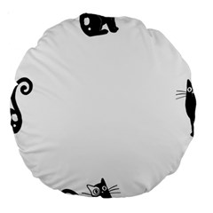 Cats Pattern Example Large 18  Premium Round Cushions by Littlebird