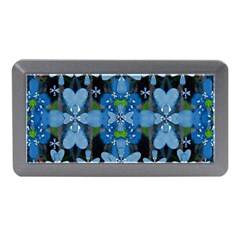 Rare Excotic Blue Flowers In The Forest Of Calm And Peace Memory Card Reader (mini) by pepitasart
