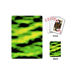 Green  Waves Abstract Series No12 Playing Cards Single Design (mini) by DimitriosArt