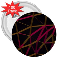 3d Lovely Geo Lines Xi 3  Buttons (100 Pack)  by Uniqued