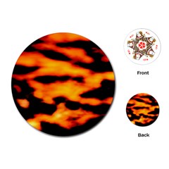 Orange Waves Abstract Series No2 Playing Cards Single Design (round) by DimitriosArt