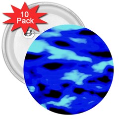 Blue Waves Abstract Series No11 3  Buttons (10 Pack)  by DimitriosArt