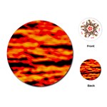 Red  Waves Abstract Series No14 Playing Cards Single Design (Round) Front