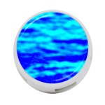 Blue Waves Abstract Series No12 4-Port USB Hub (One Side) Front