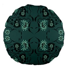 Floral Pattern Paisley Style Paisley Print   Large 18  Premium Round Cushions by Eskimos