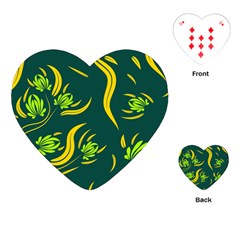 Folk Flowers Print Floral Pattern Ethnic Art Playing Cards Single Design (heart) by Eskimos