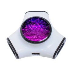 Magenta Waves Flow Series 1 3-port Usb Hub by DimitriosArt