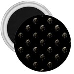 Creepy Head Sculpture With Respirator Motif Pattern 3  Magnets Front