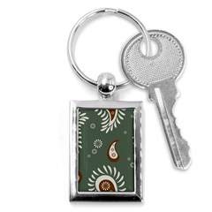 Floral Pattern Paisley Style Paisley Print  Doodle Background Key Chain (rectangle) by Eskimos
