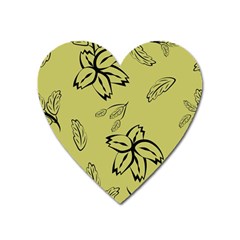 Folk Flowers Print Floral Pattern Ethnic Art Heart Magnet by Eskimos