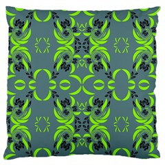 Floral Folk Damask Pattern  Large Flano Cushion Case (two Sides) by Eskimos