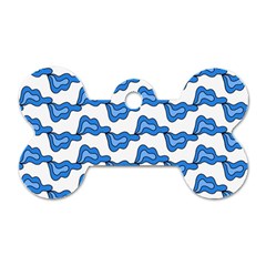 Abstract Waves Dog Tag Bone (two Sides) by SychEva