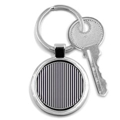 Minimalistic Black And White Stripes, Vertical Lines Pattern Key Chain (round) by Casemiro