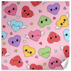 Kawaii Hearts Pattern Canvas 20  X 20  by lisamaisak