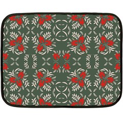 Floral Folk Damask Pattern Fantasy Flowers Floral Geometric Fantasy Fleece Blanket (mini) by Eskimos