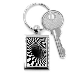3d Optical Illusion, Dark Hole, Funny Effect Key Chain (rectangle) by Casemiro