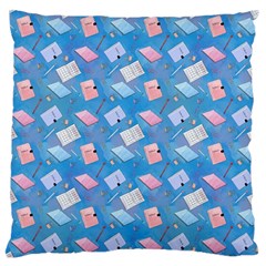 Notepads Pens And Pencils Large Flano Cushion Case (one Side) by SychEva