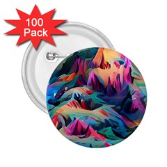 Colorful Mountains 2 25  Buttons (100 Pack)  by Dazzleway