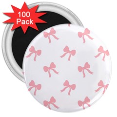 Pink Bow Pattern 3  Magnets (100 Pack) by Littlebird