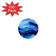Moon Mountains 1  Mini Buttons (100 Pack)  by Dazzleway