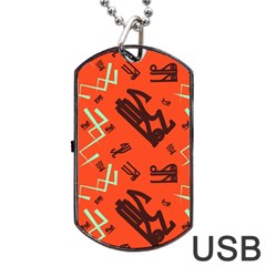 Abstract Pattern Geometric Backgrounds   Dog Tag Usb Flash (one Side) by Eskimos