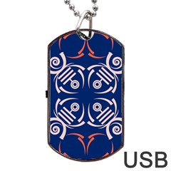 Abstract Pattern Geometric Backgrounds   Dog Tag Usb Flash (two Sides) by Eskimos