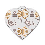 Abstract pattern geometric backgrounds   Dog Tag Heart (Two Sides) Back