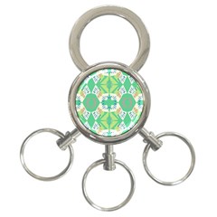 Abstract Pattern Geometric Backgrounds   3-ring Key Chain by Eskimos