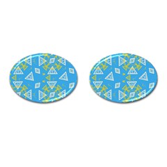 Abstract Pattern Geometric Backgrounds   Cufflinks (oval) by Eskimos